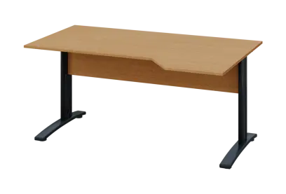 EZK 18 - 164 stůl kancelářský, rohový, pravý, kovová podnož černá, deska 18 mm, široký 1600 mm, buk Royal